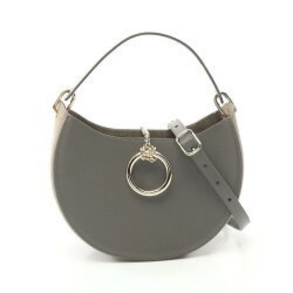 CHLOE ARLENE Hobo Bag Leather Handbag Gray